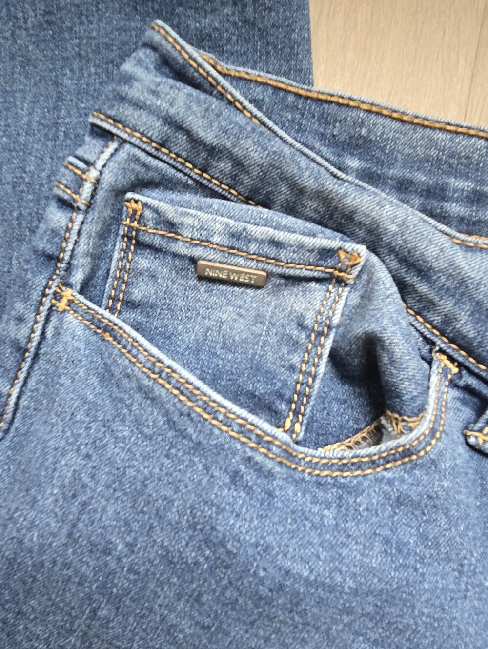 Nine West Cigarette Mid Rise Skinny Jeans Women’s Size 12 Blue Stretch Denim - Picture 6 of 7